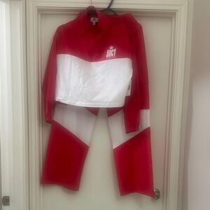 Juicy Couture Red & White Two-Piece Set – Trendy Y2K Lounge Look